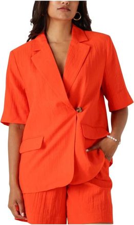 Y.A.S Y.a.s, Jassen, Dames, Oranje, XL, Linnen, Oranje Lente Zomer Blazer