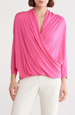 Patrizia Luca Crossover Woven Top in Pink at Nordstrom Rack, Size X-Small