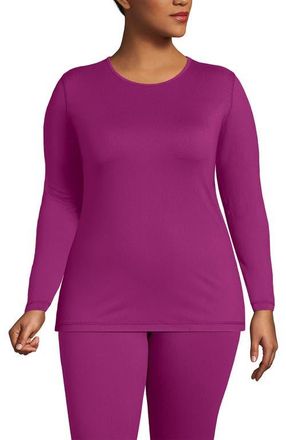 Lands End Baselayer Cozy Thermaskin Crewneck Top in Light Raspberry Sorbet at Nordstrom, Size X-Small