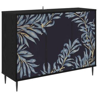 vidaXL Aparador Dokkum Roble Negro 102 X 33 X 76 Cm Vidaxl