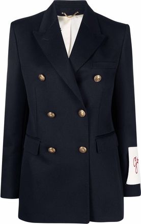 Golden Goose Gouden Gans Gouden Ws Blazer met dubbele rij knopen Compacte gabardinewol