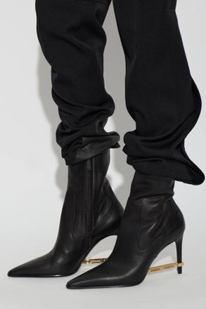 Dsquared2 Leather Ankle Boots With Applique, Womens, Black