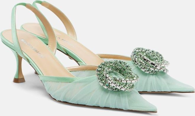 Galaxy 65 embellished slingback pumps