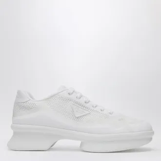 Prada White fabric and mesh low-top sneaker