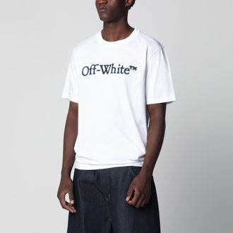 Off-white T-shirt bianca con ricamo logo