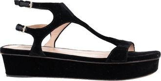 Valentino Garavani Valentino Black Velvet Platform Sandals Size 39