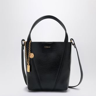 Chlo&eacute; Small Spin black leather tote bag