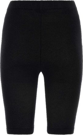 Balenciaga Womens Black Stretch Terry Fabric Leggings