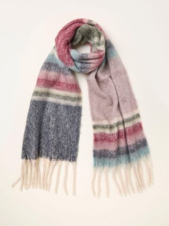 Fat Face FatFace Elle Pink Stripe Scarf