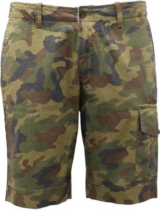BRIGLIA 1949 Camouflage Katoenen Shorts Junipero Model - Heren - Korte Broeken - Groen - M - Katoen - Korte Broeken