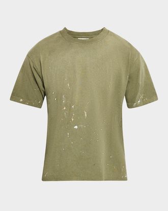 John Elliott + Co Mens Odeon Paint-Splatter T-Shirt