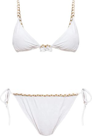 Balmain Set bikini con decorazione a catena - Bianco