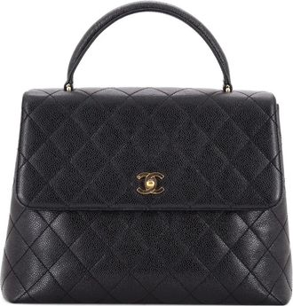 Chanel Borsa a tracolla Jumbo in pelle di agnello Caviar trapuntata - Nero