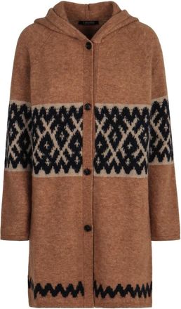 Max Mara Truien & Vesten, Dames, Bruin, L, Wol, Hooded Maxi Vest in Wolmix