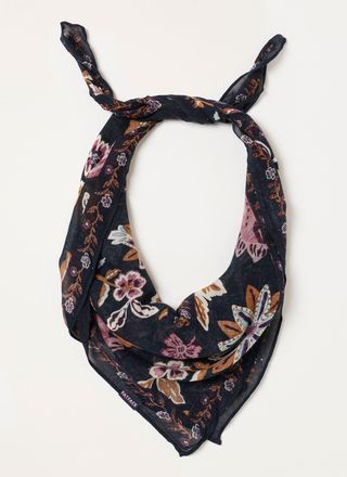 Fat Face FatFace Navy Vintage Floral Printed Square Scarf