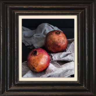 Queence Leinwandbild »Granatapfel« Kunst Obst Obst Bilder Stillleben Premium-Leinwandstoff, Handarbeit aus Deutschland, 40x40cm