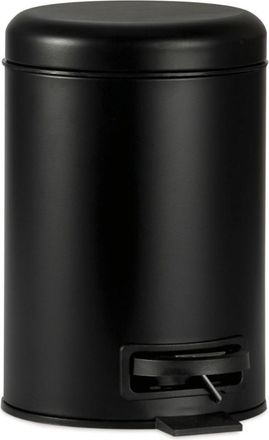 Andrea House Abfalleimer B-Stone aus schwarzem Metall ø 18 x H 25 cm