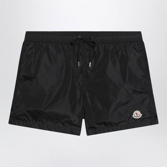 Moncler Black swimsuit with logo patch