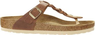 Birkenstock Slippers in vet leer Gizeh Braided