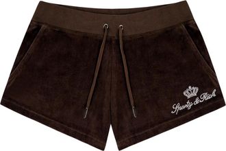 Juicy Couture Juicy Script Velour Shorts - Dames - Bermuda - Bruin - M - Katoen - Korte Broeken