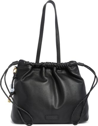 Lucky Brand Tily Leather Bucket Tote Bag in Black Goat Ddm Le at Nordstrom Rack