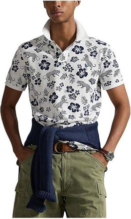 Polo Ralph Lauren Classic Fit Tropical Mesh Polo Shirt Mens Clothing Midscale Jaguar Tropical/White : 2XL, Cotton