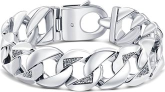 Pompeii3 Mens 14k Gold (147gram) or Platinum (276gram) 20mm Diamond Bracelet 9