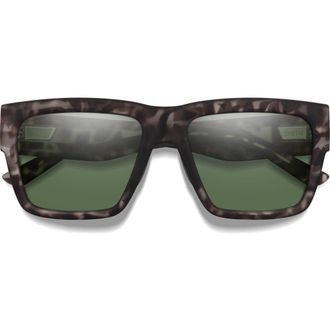 Smith Lineup 58mm ChromaPop Polarized Rectangular Sunglasses in Gray Tortoise /Gray Green at Nordstrom