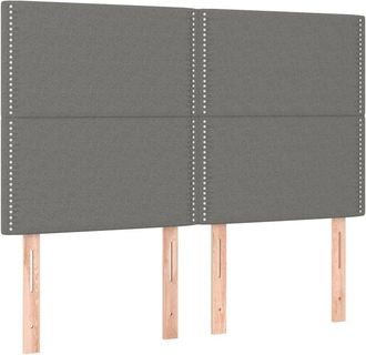 vidaXL Cabecero Con Luces Led Tela Gris Oscuro 144x5x118/128 Cm Vidaxl