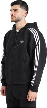 adidas Zwarte Oversized Rits Sweater - Heren - Vesten met rits - Zwart - XS - Hoodies & sweatvesten