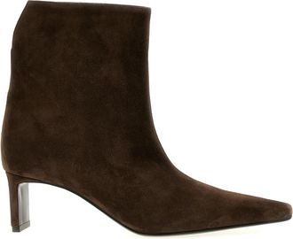 Khaite Ona Ankle Boot - Dames - Laarzen met Hak - Bruin - 37 EU - Leer - Schoenen