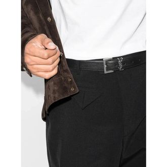 Saint Laurent Monogram-plaque Buckled Belt