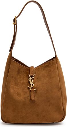 Saint Laurent Le 5 à 7 Small Suede Hobo bag - Dark Brown - One Size
