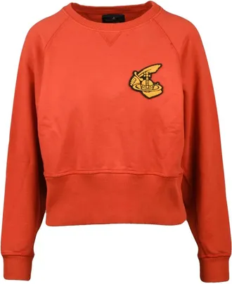 Vivienne Westwood Hoodies & sweatvesten, Dames, Rood, S, Katoen, Felpa Girocollo Sweatshirt