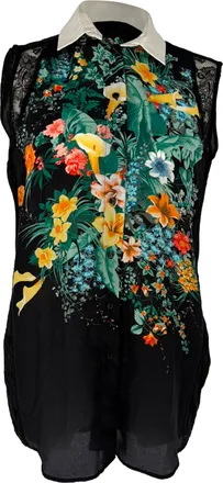 Sandro Sandro Printed Blouse in Black Polyamide
