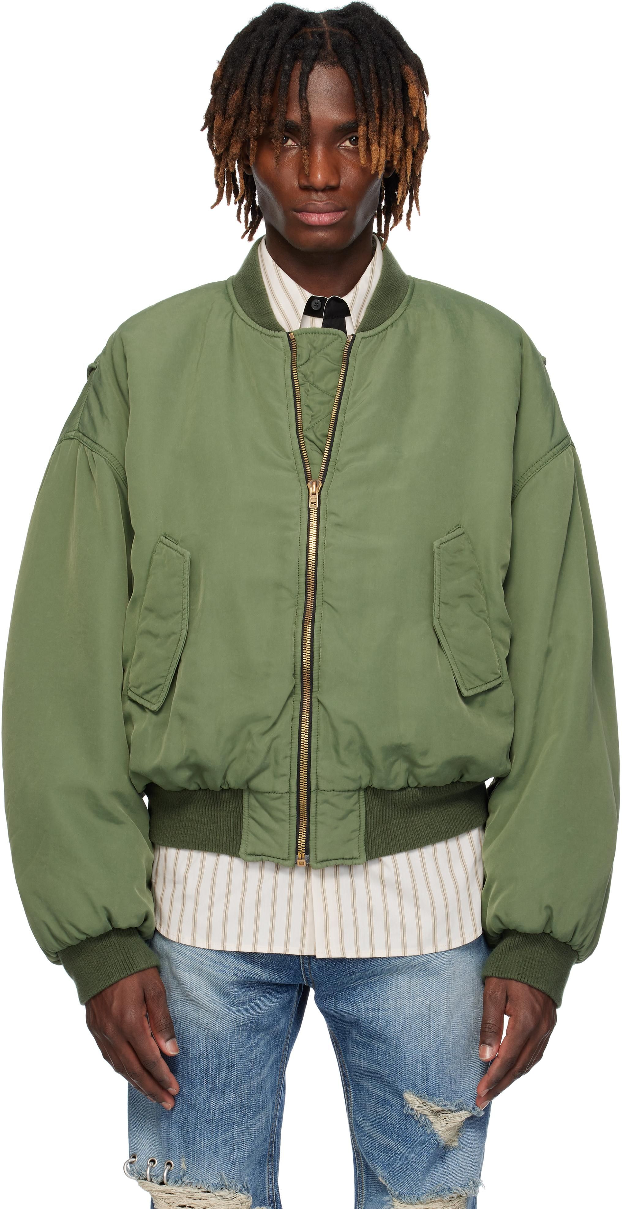 sacai Layered Bomber Jacket サイズ3 sacai Khaki Layered Bomber Jacket from $562.00 - on Stylight