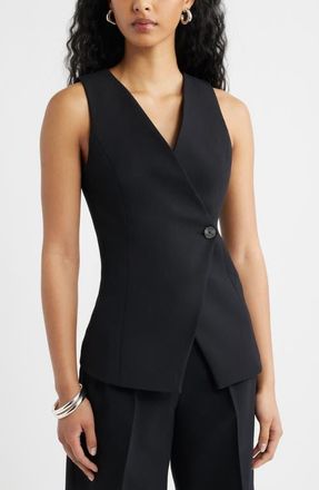 Open Edit The Icon Asymmetric Vest in Black at Nordstrom, Size Xx-Small