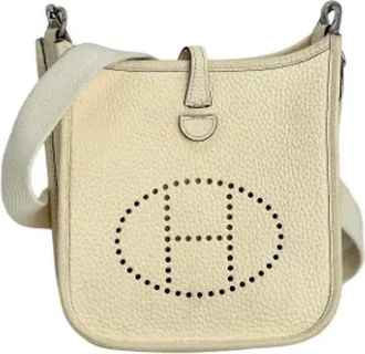 Herm&egrave;s Tweedehands Canvas handtassen - Dames - Vintage Schoudertas - Geel - ONE Size - Tweed - Vintage