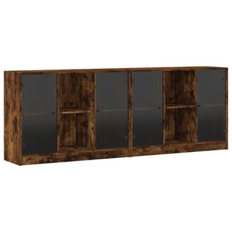 vidaXL Estanter&iacute;a Con Puertas Madera Roble Ahumado 204x37x75 Cm Vidaxl