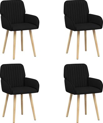 vidaXL Sillas De Comedor 4 Uds. Tela Negro 56,5 X 50 X 87,5 Cm Vidaxl