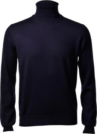 Gran Sasso Navy Coltrui Trui - Heren - Coltruien - Blauw - S - Wol - Truien & Vesten