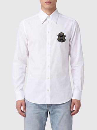 Dolce & Gabbana Cotton Shirt with French Collar and Embroidered Logo
