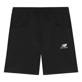 New Balance Essentials Basic Shorts Asia Sizing Black White AMS22378-BK
