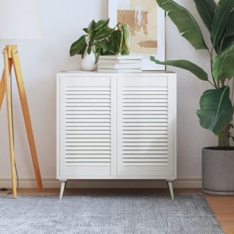 vidaXL Puerta De Armario Lamas 2 Uds Madera Pino Blanco 69x39,4 Cm Vidaxl