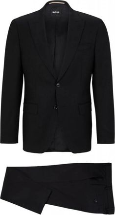 HUGO BOSS H-Huge 2-delig Slim-Fit Kostuum - Heren - Business pakken - Zwart - XL - Wol - Kostuums