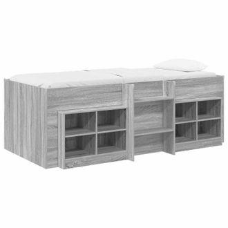 vidaXL Struttura Letto Loft Con Mobile 3 Pz Sonoma Grigio Vidaxl