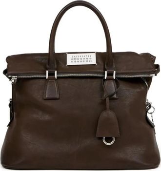 Maison Margiela 5AC Loved to Death Medium - Dames - Handtassen - Bruin - ONE Size - Katoen - Tassen