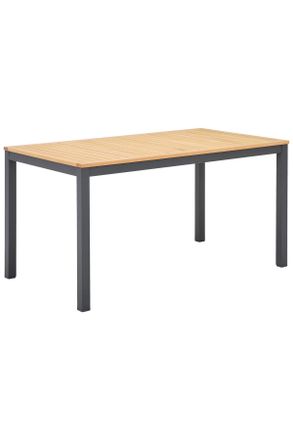 ambia GARDEN Gartentisch, Anthrazit, Naturfarben, Holz, Metall, Eukalyptusholz, massiv, rechteckig, eckig, 85x75x148 cm, Bsci, UV-beständig, Holzmöbel, Holztische,