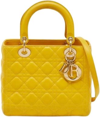 Dior Pre-owned Leather Handbag - Dames - Vintage Handtas - Geel - ONE Size - Leer - Vintage
