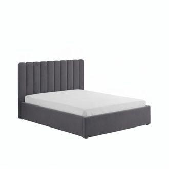Concept Usine Cama con canap&eacute; abatible 160x200cm de terciopelo gris oscuro